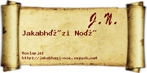 Jakabházi Noé névjegykártya